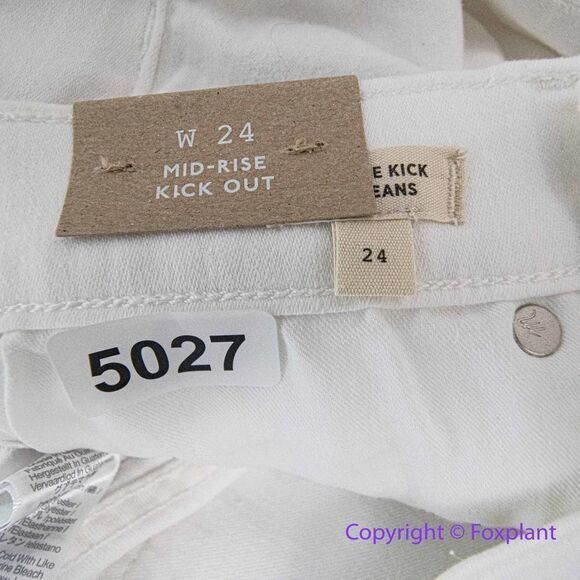 NEW Madewell Kick Out Crop Jeans in pure white, 24 - Picture 15 of 16